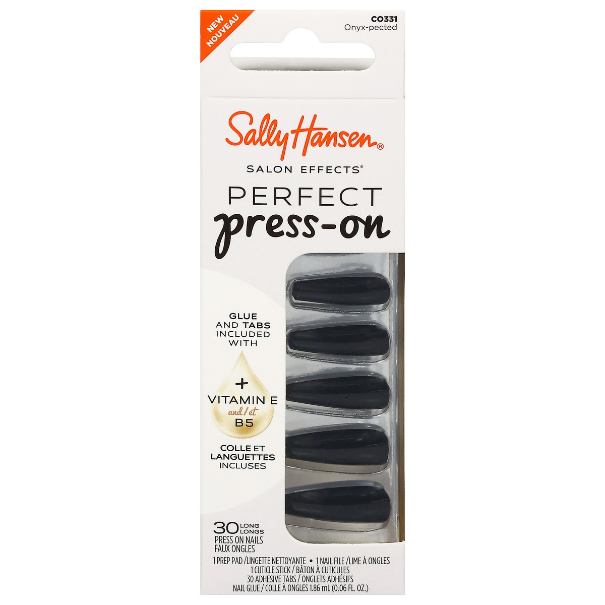 slide 1 of 14, SALLY HANSEN Sh Perfect Press On Onyx, Pected, 1 ct