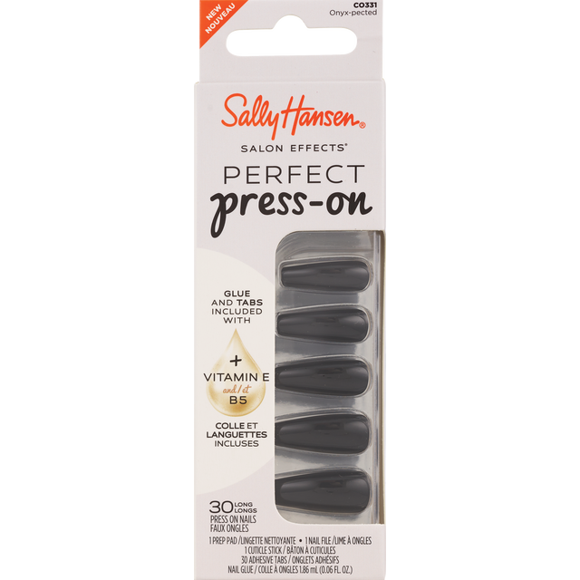 slide 1 of 1, SALLY HANSEN Sh Perfect Press On Onyx, Pected, 1 ct