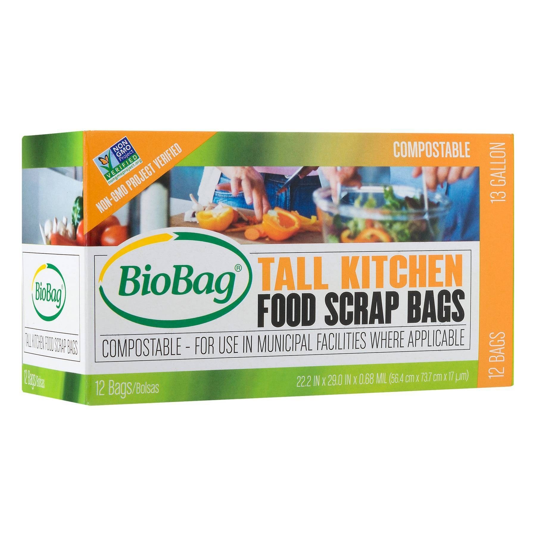 slide 1 of 4, BioBag Tall Food Waste Bags, 12 ct