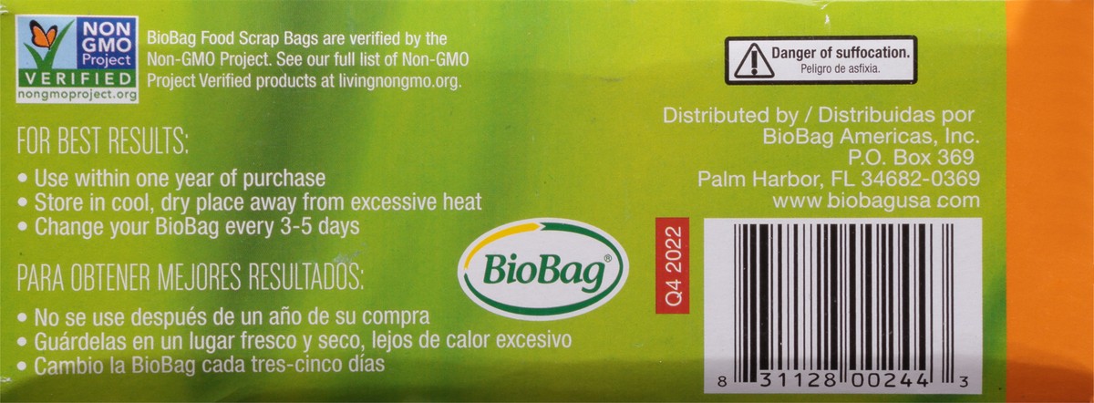 slide 9 of 9, BioBag Compostable Food Scrap Tall Kitchen Trash Bags, 12 ct; 13 gal