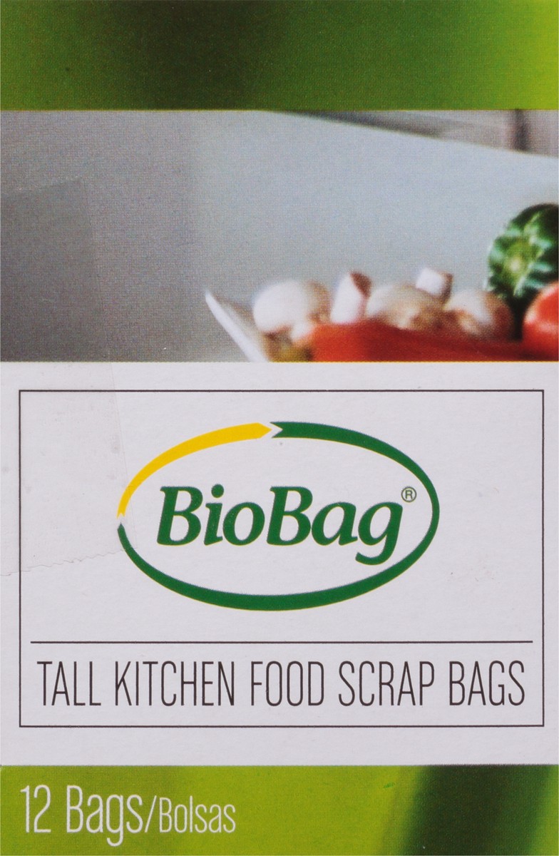 slide 7 of 9, BioBag Compostable Food Scrap Tall Kitchen Trash Bags, 12 ct; 13 gal