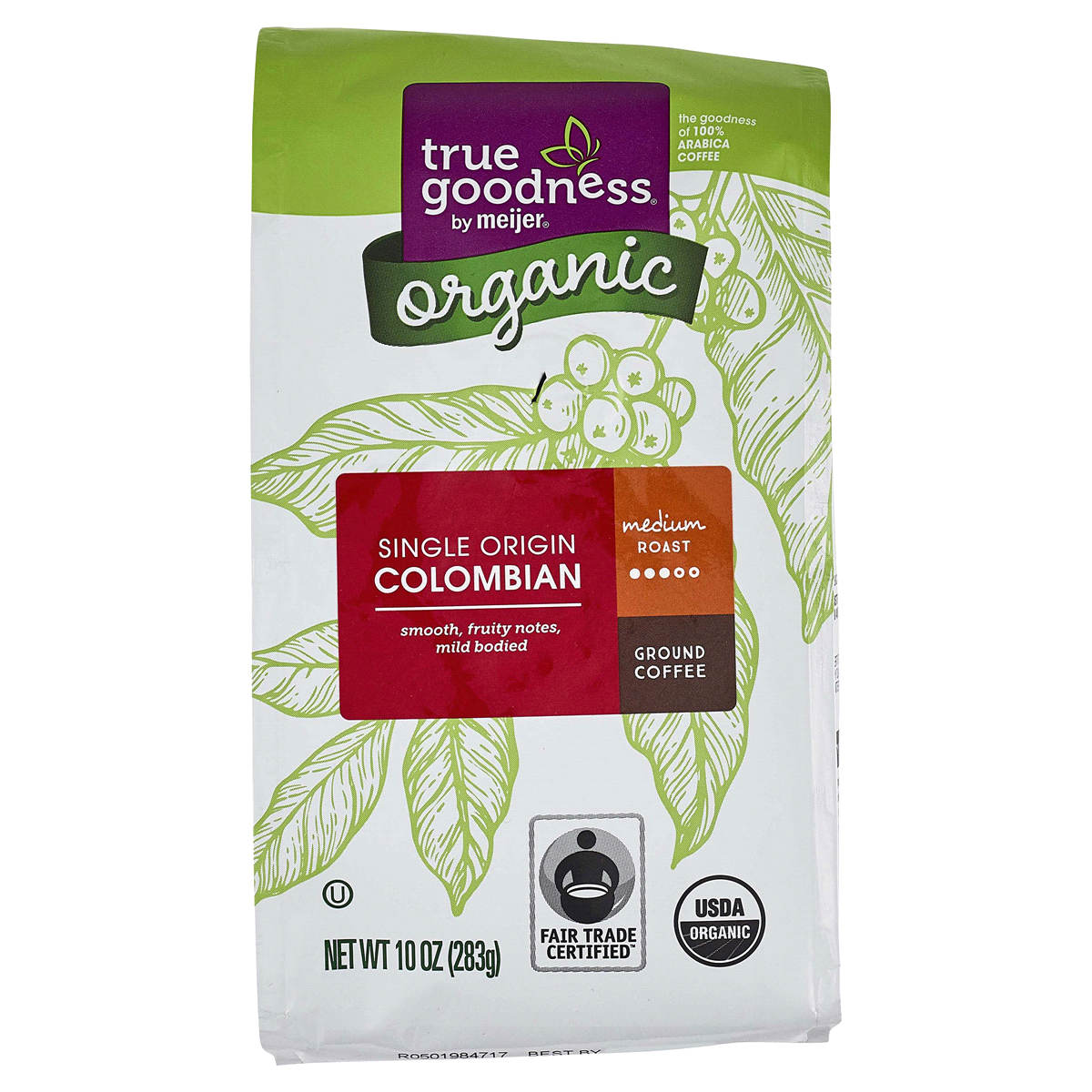 slide 1 of 5, True Goodness Organic Colombian Ground Coffee, 10 oz