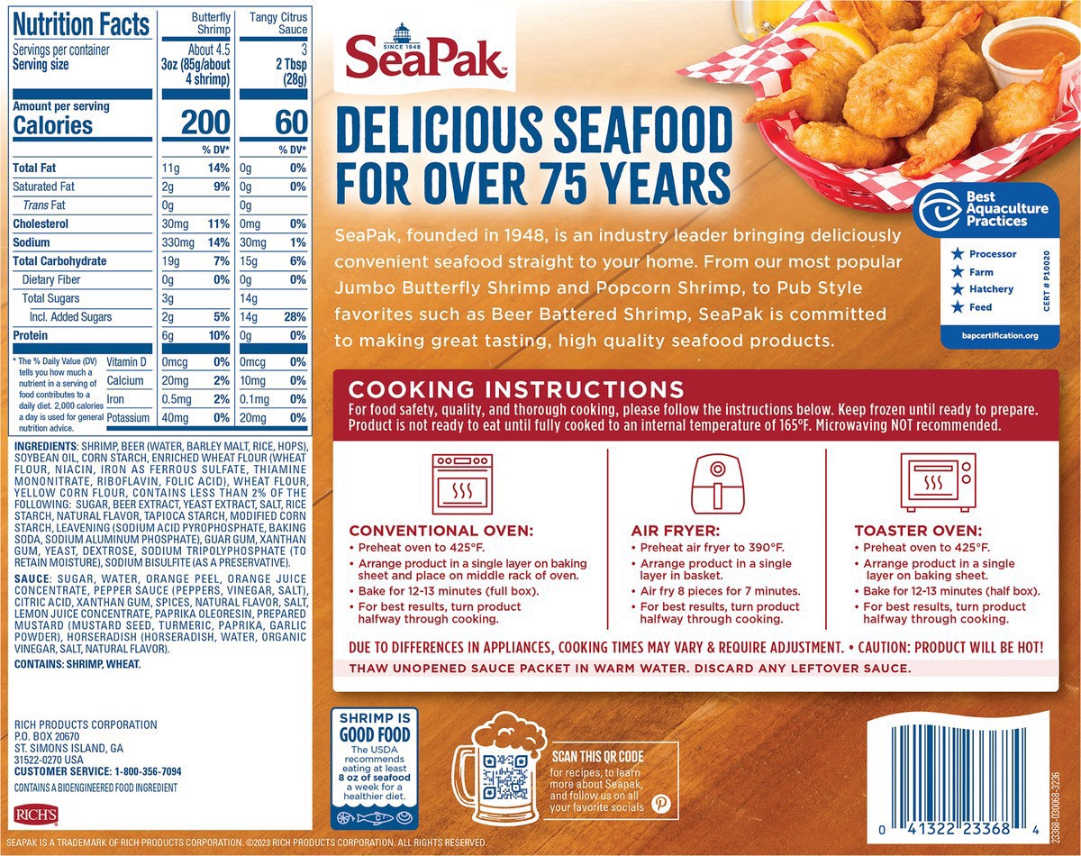 slide 3 of 4, Seapak Beer Battered Shrimp 8/16Oz, 16 oz