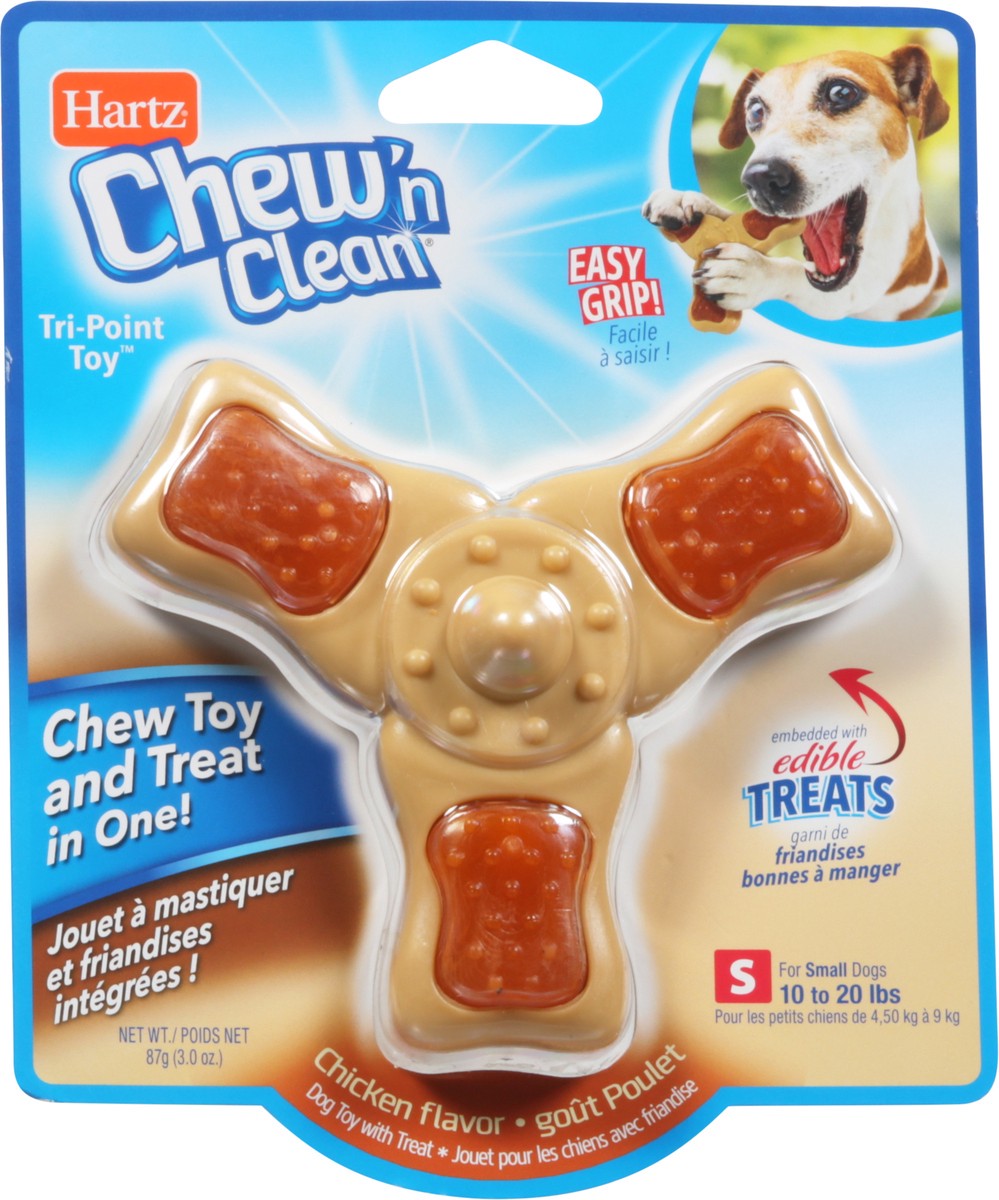 slide 7 of 12, Hartz Chew 'N Clean Chicken Flavor Tri-Point Toy Small 3.0 oz, 3 oz