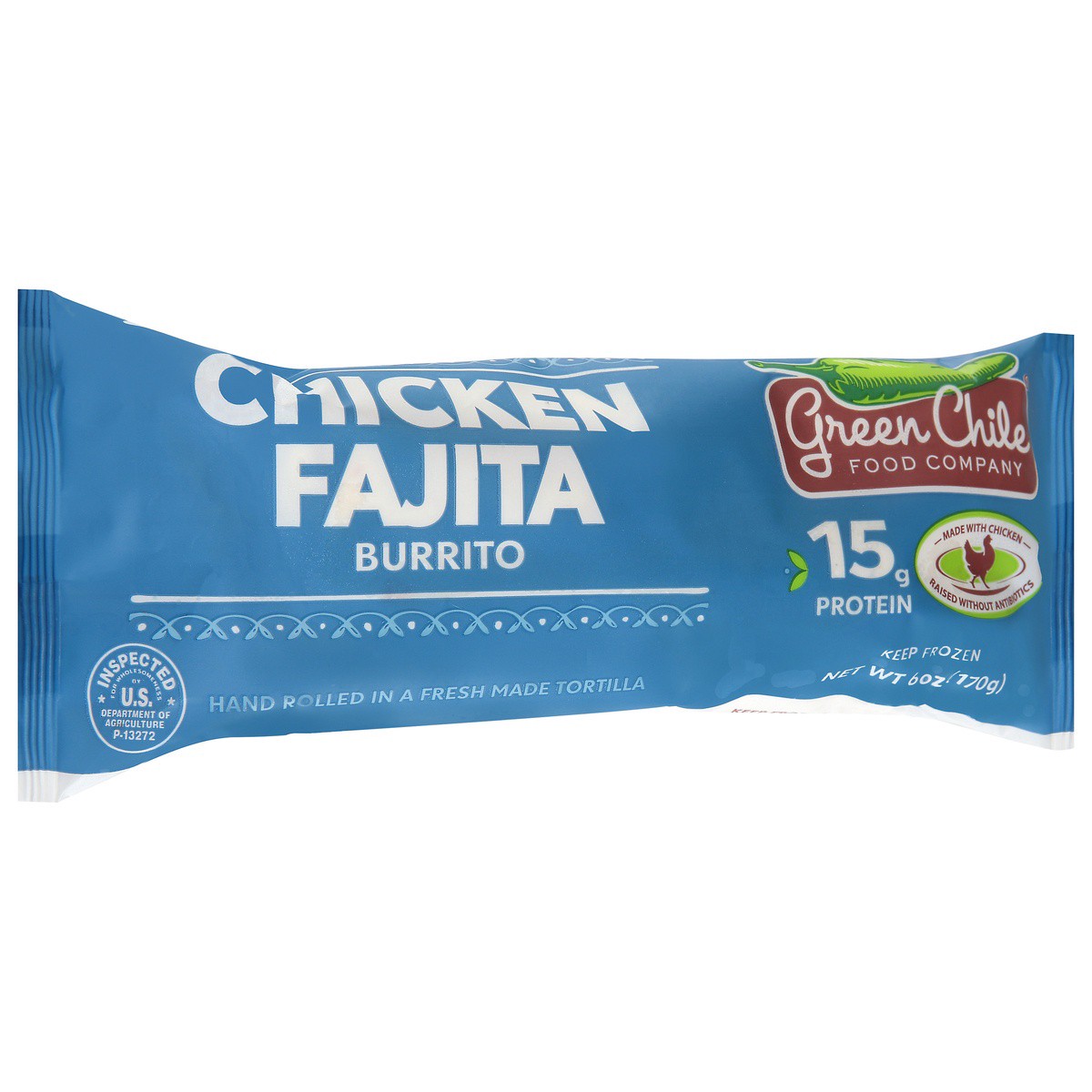 slide 2 of 9, Green Chile Food Company Chicken Fajita Burrito, 1 ct