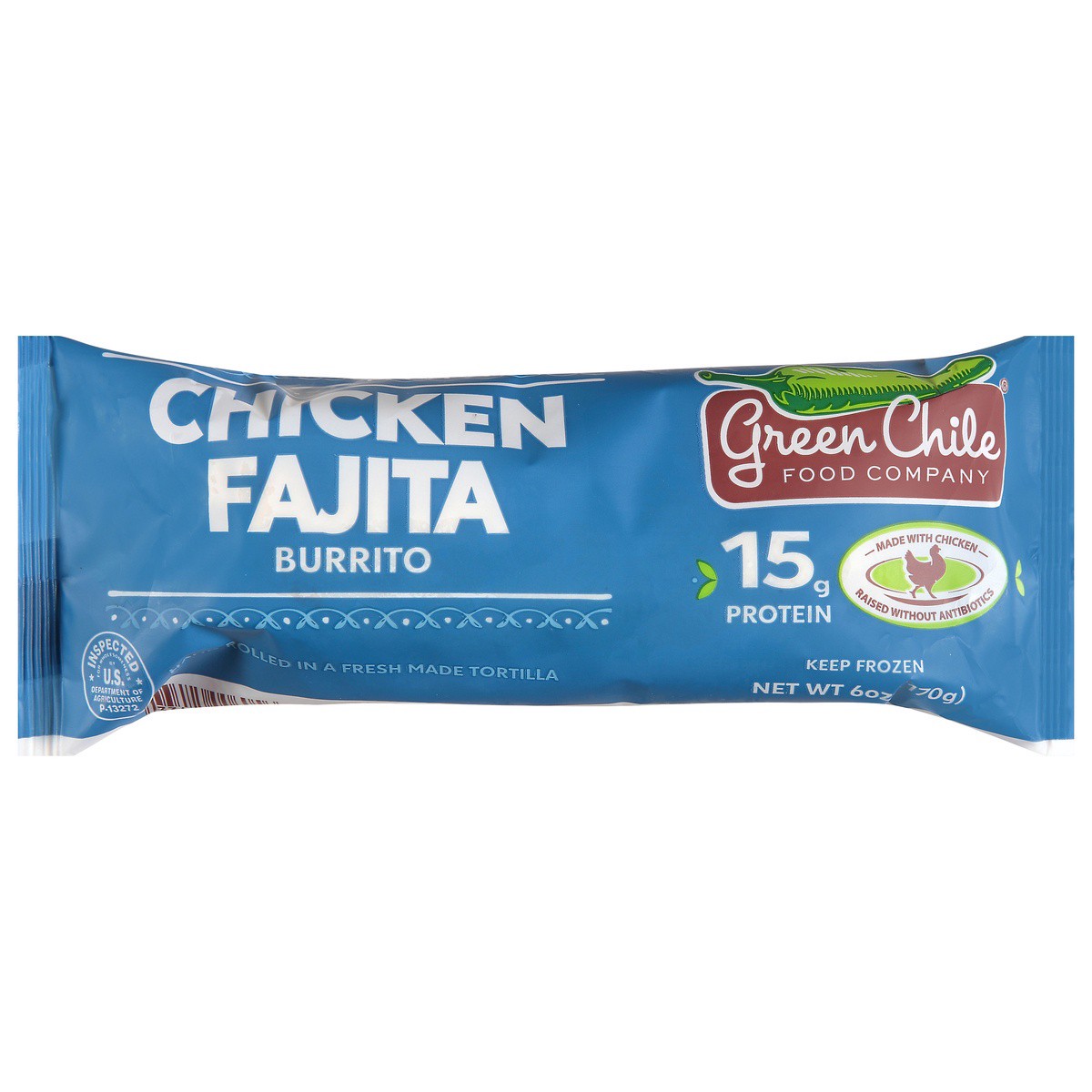 slide 1 of 9, Green Chile Food Company Chicken Fajita Burrito, 1 ct