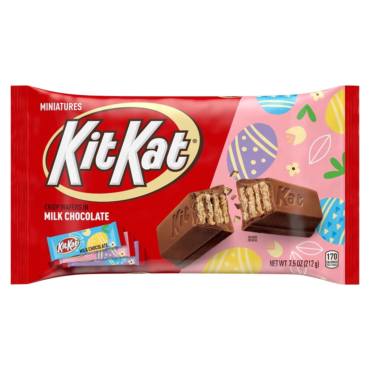 slide 1 of 2, KIT KAT Miniatures Milk Chocolate Wafer Candy Bars, Easter, 7.5 oz, Bag, 7.5 oz
