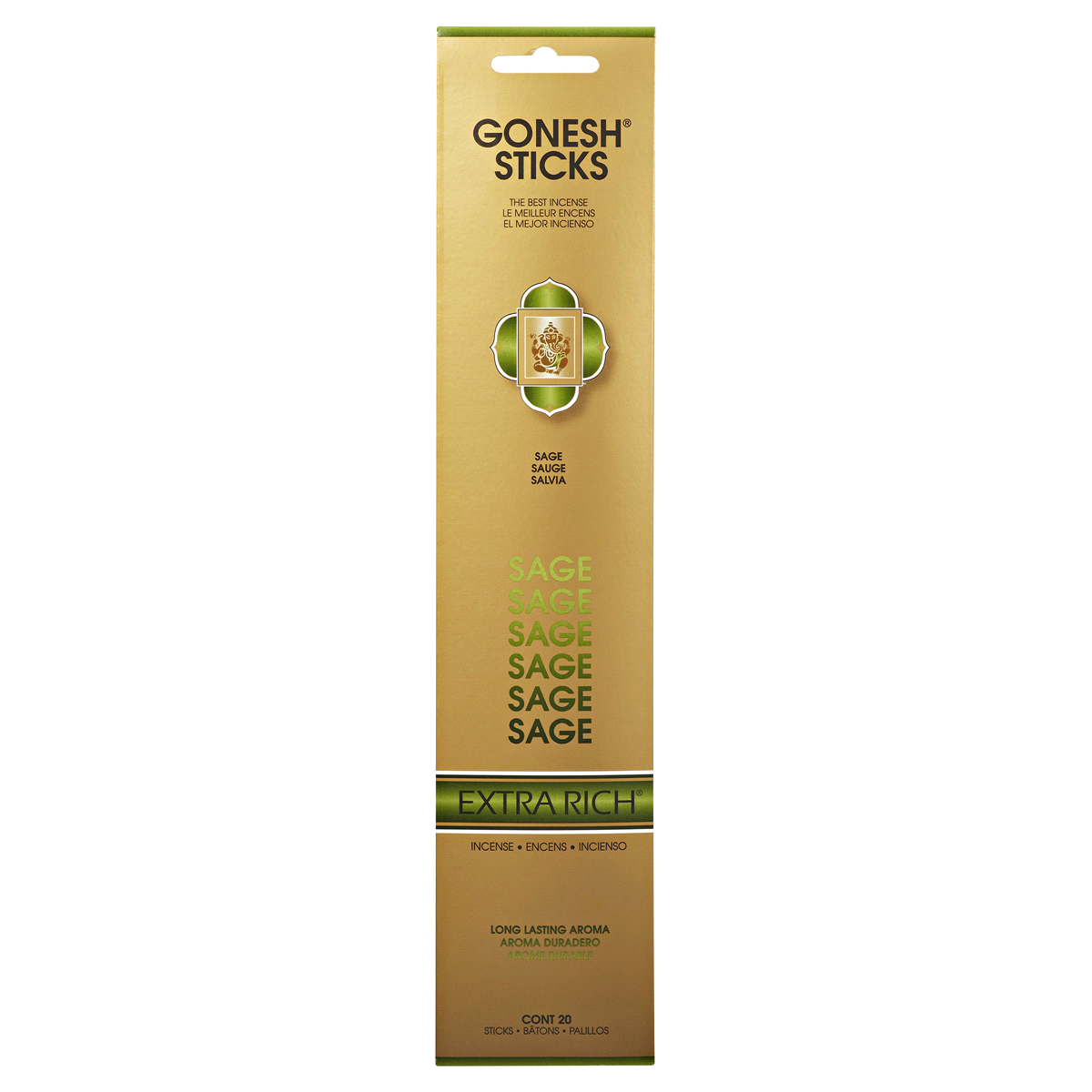 slide 1 of 2, Gonesh Incense Extra Rich Sage Incense Air Freshener 20 ea, 20 ct