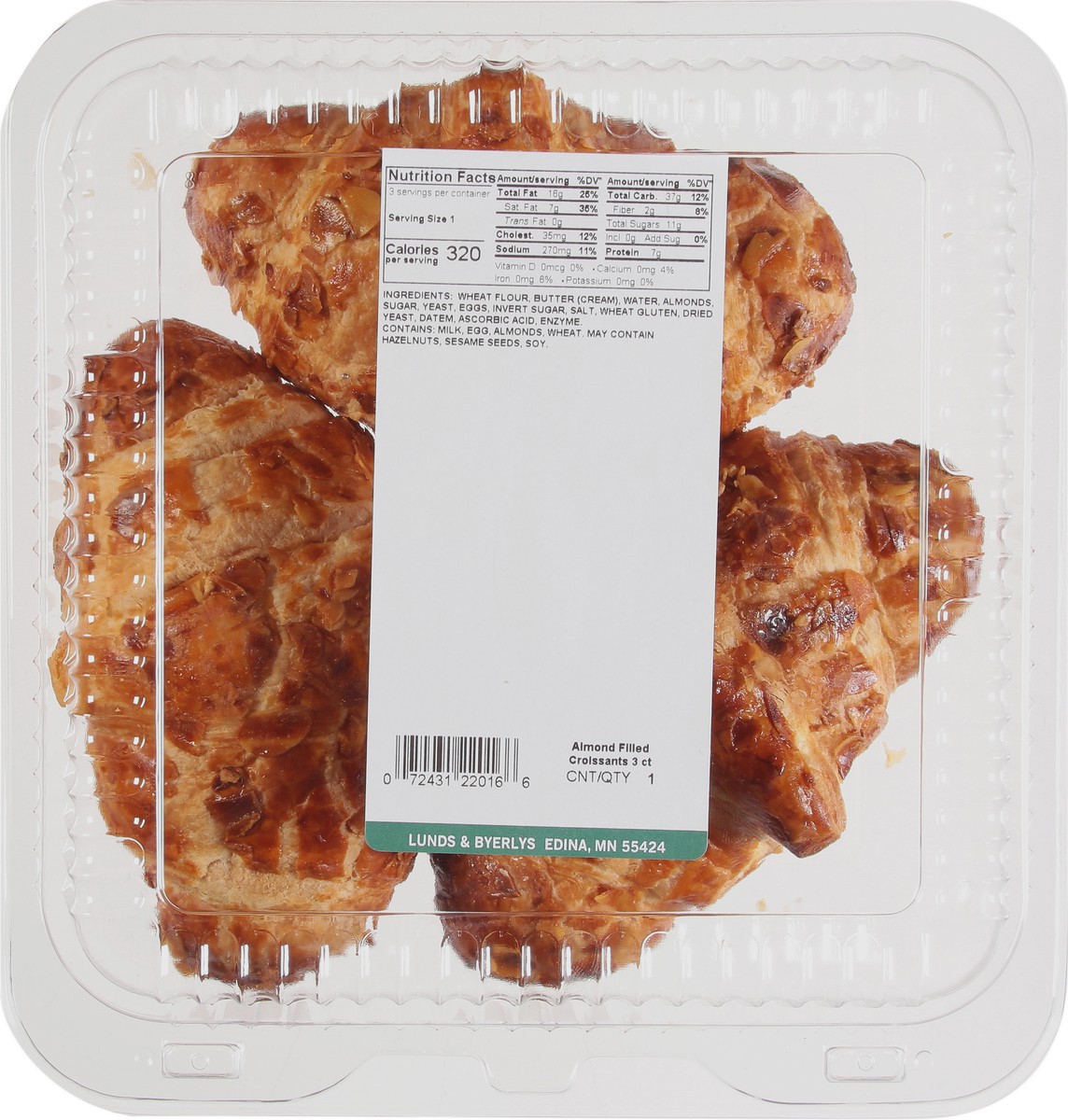 slide 3 of 9, Lunds & Byerlys Almond Filled Croissants 3 ea, 3 ct