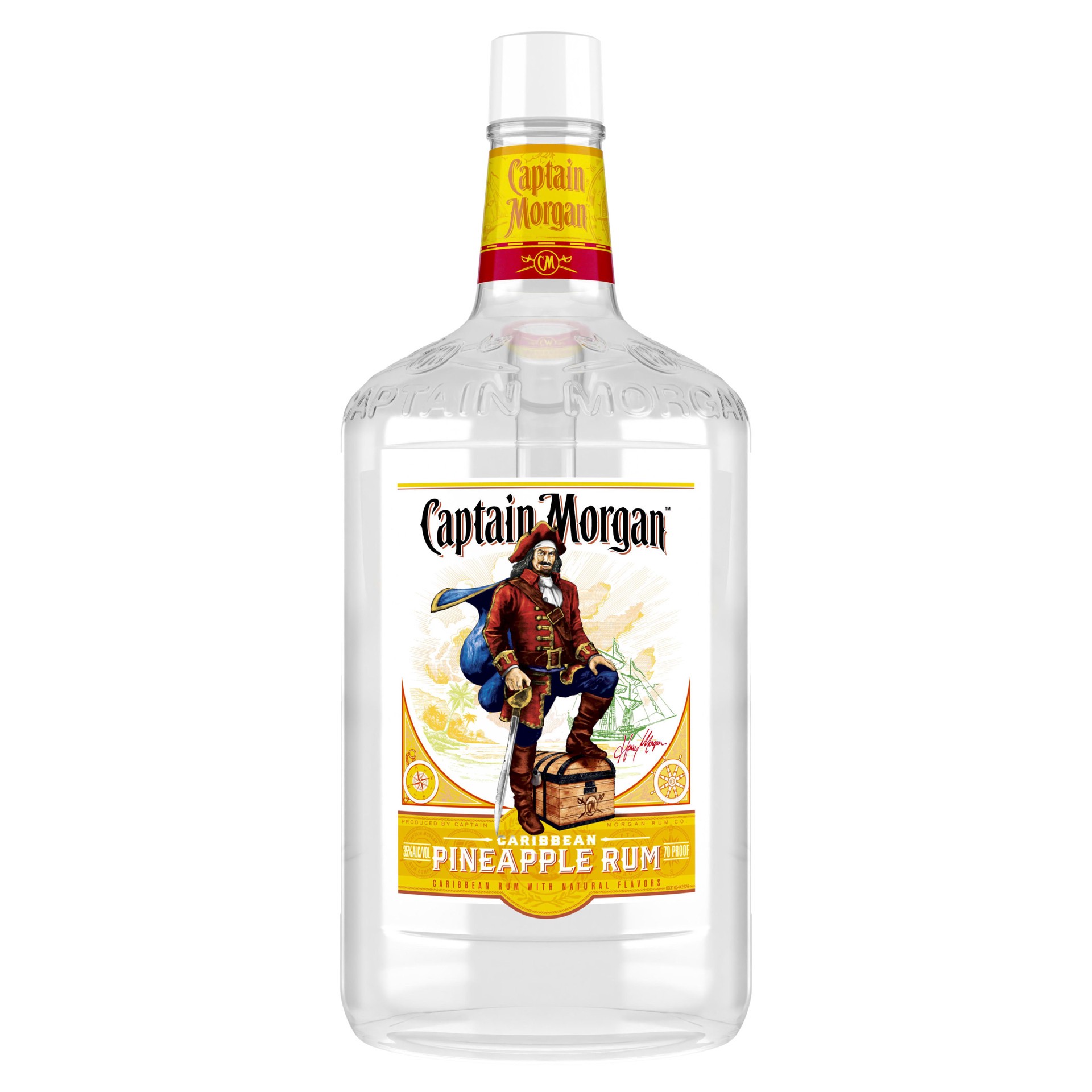 slide 1 of 2, Captain Morgan Pineapple (Caribbean Rum with Natural Flavors), 1.75 L, 1.75 liter