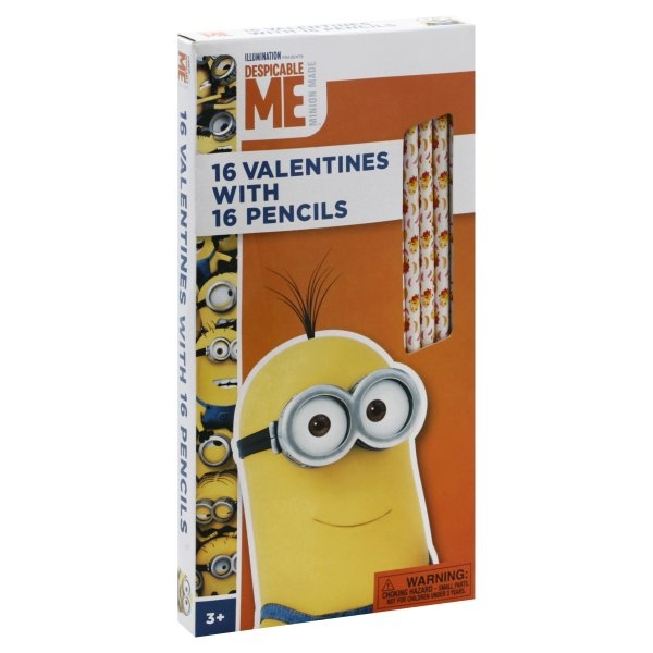 slide 1 of 1, Paper Magic Universal Pictures Despicable Me 3 Valentines With Pencils, 16 ct