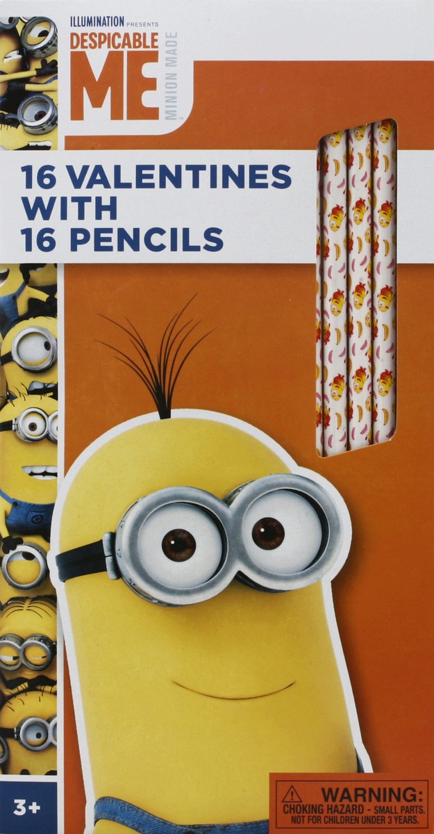 slide 4 of 4, Paper Magic Universal Pictures Despicable Me 3 Valentines With Pencils, 16 ct