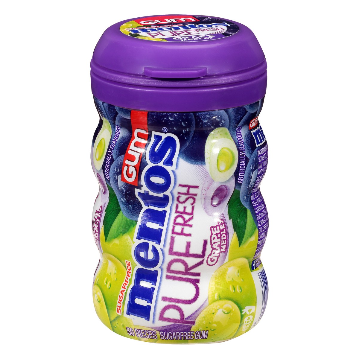slide 1 of 11, Mentos Pure Fresh Sugar Free Grape Medley Gum 50 ea, 3.53 oz