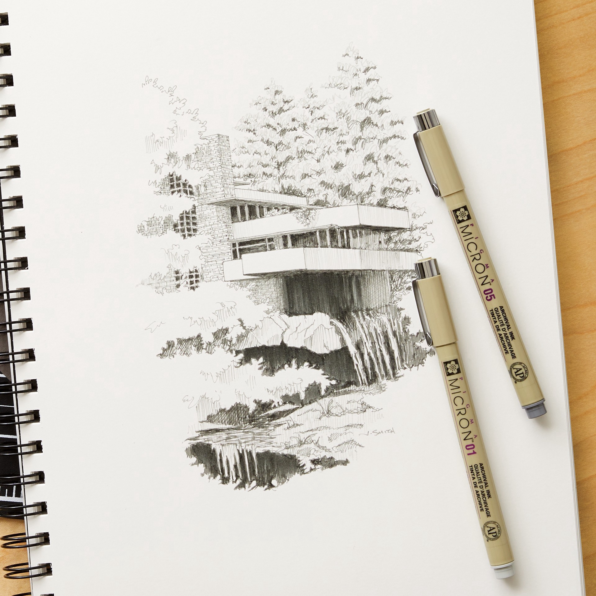 slide 7 of 7, Sakura Micron Fine & Bold Line Cool Gray Pen Set, 3 pens total