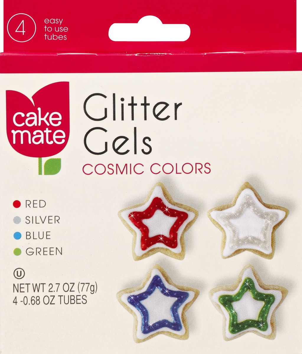 slide 4 of 4, Cake Mate Cosmic Colors Decarating Glitter Gels, 2.7 oz