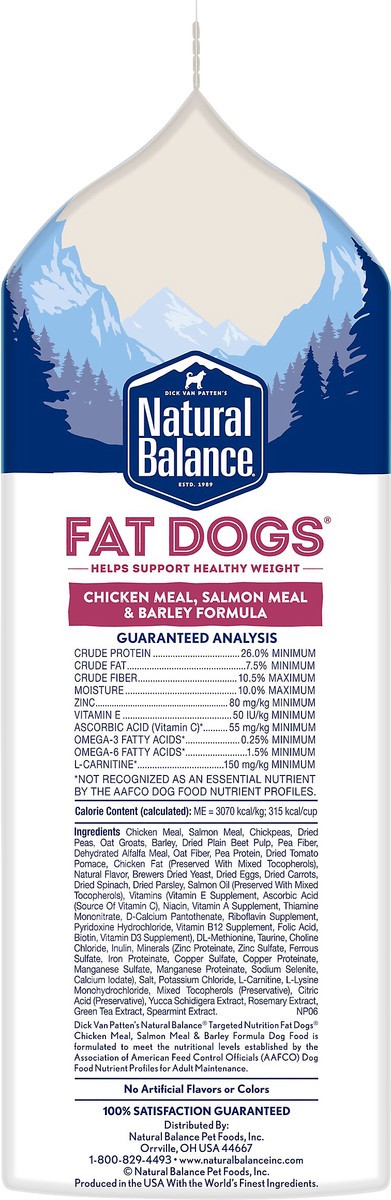 slide 5 of 8, Natural Balance Fat Dogs Chicken & Salmon Formula Low Calorie Dry Dog Food, 5-Pound, 5 lb
