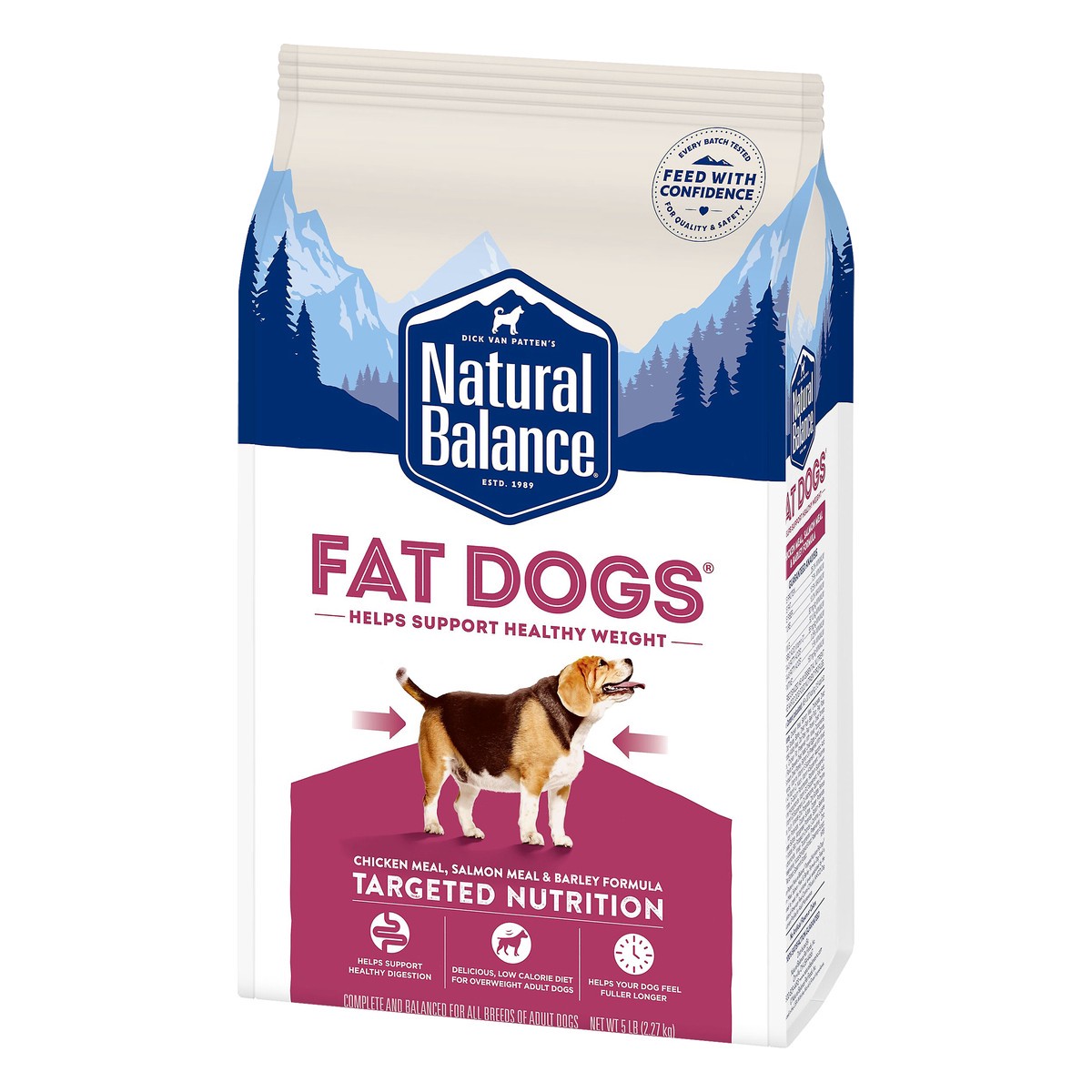slide 6 of 8, Natural Balance Fat Dogs Chicken & Salmon Formula Low Calorie Dry Dog Food, 5-Pound, 5 lb