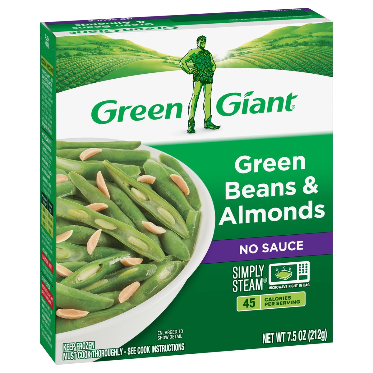 slide 12 of 13, Green Giant Simply Steam Green Beans & Almonds, No Sauce Frozen Vegetables, 7.5 OZ, 7.5 oz