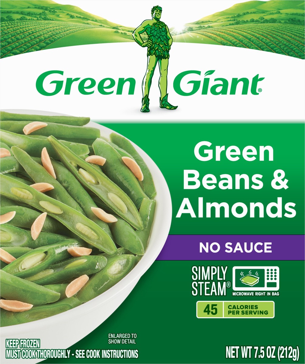 slide 4 of 13, Green Giant Simply Steam Green Beans & Almonds, No Sauce Frozen Vegetables, 7.5 OZ, 7.5 oz