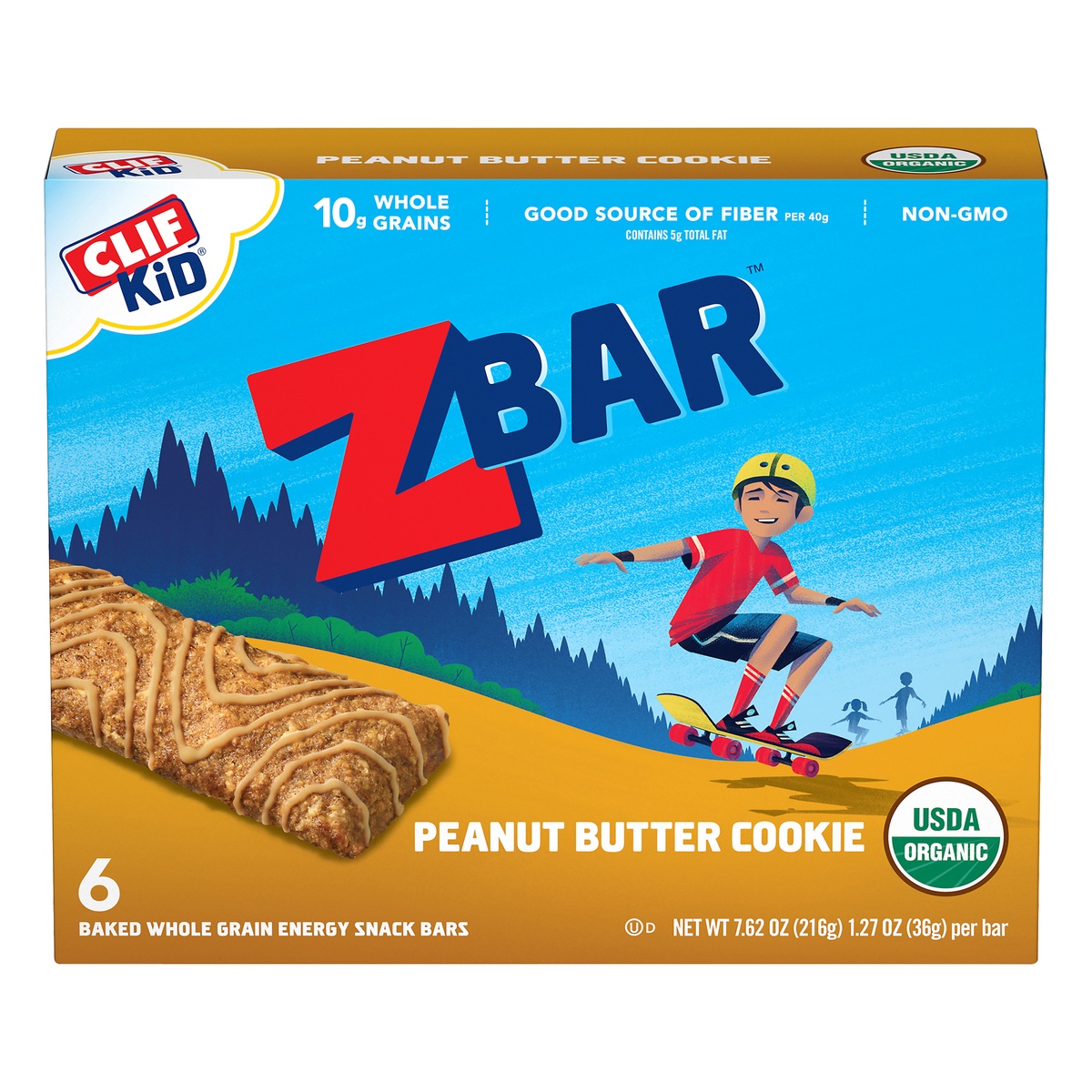 slide 1 of 9, CLIF Zbar Peanut Butter Cookie, 6 ct; 7.62 oz