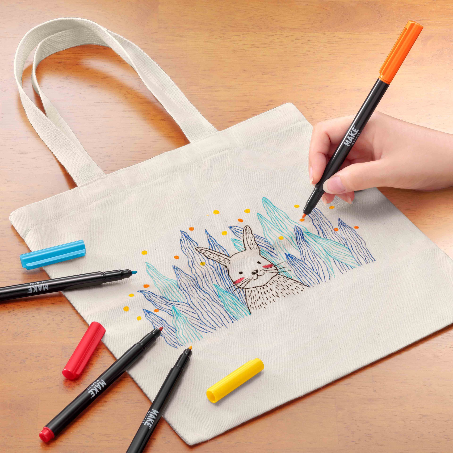 slide 4 of 4, Warm Fine Tip Fabric Ink Markers By Make Market, fine