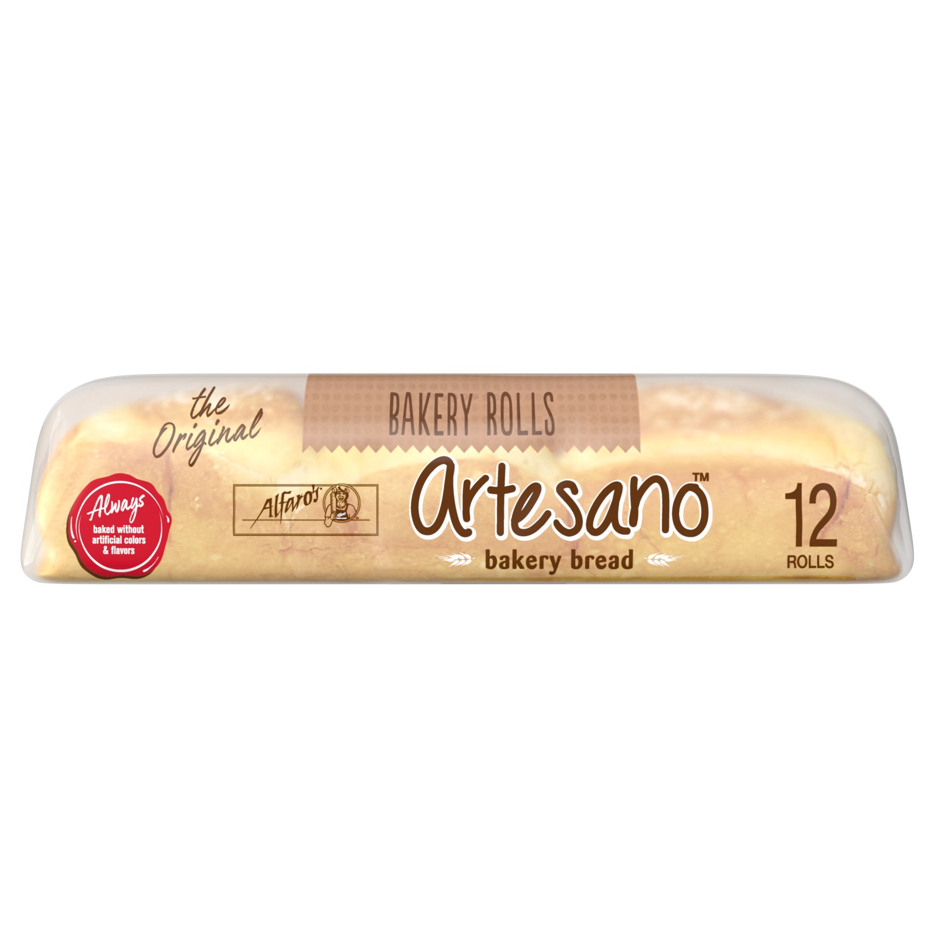 slide 3 of 7, Alfaro's Artesano White Bakery Rolls, 12 count, White Bread, 18 oz Bag, 12 ct