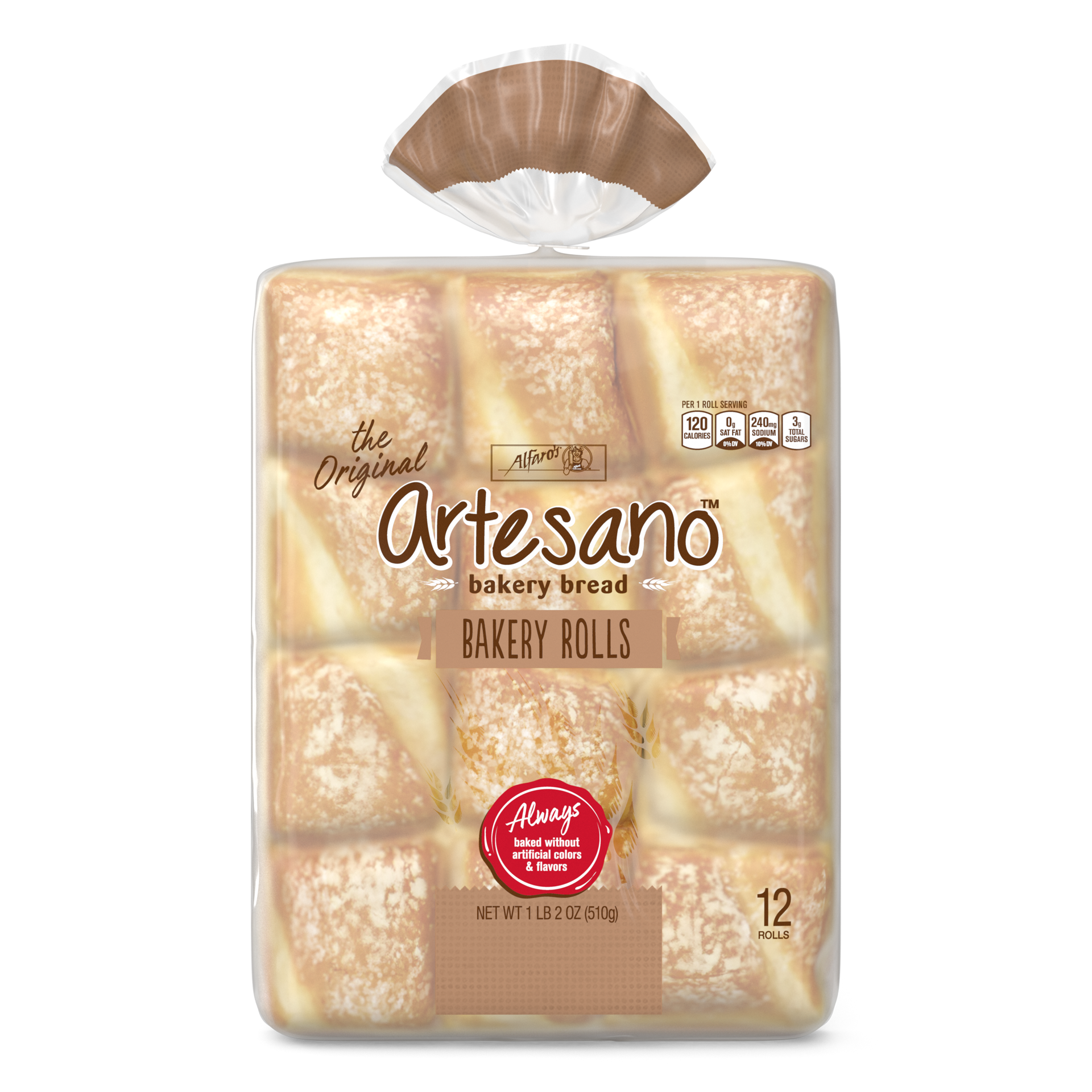 slide 1 of 9, Alfaro's Artesano Bakery Rolls, 12 count, 18 oz, 12 ct