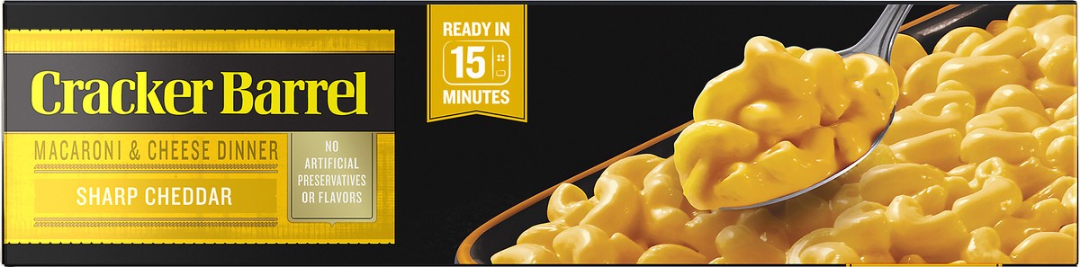 slide 3 of 10, Cracker Barrel Sharp Cheddar Macaroni and Cheese Dinner 32 oz. Box, 2 lb