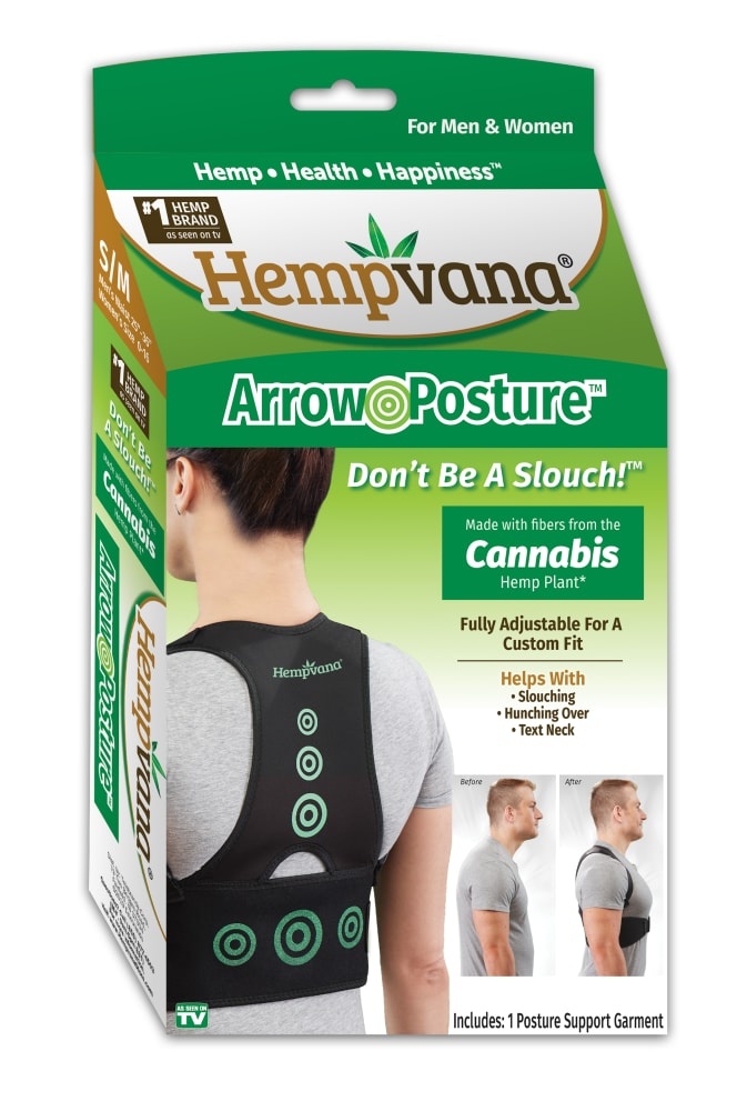 slide 1 of 10, As Seen on TV Hempvana Arrow Posture - Size S/M, Small/Medium