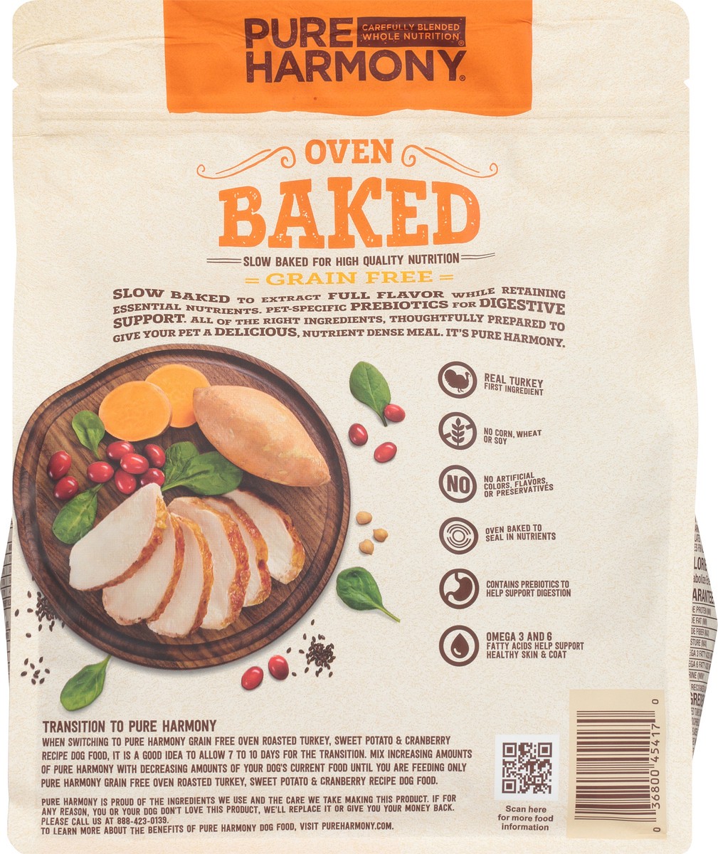 slide 3 of 14, Pure Harmony Oven Baked Super Premium Grain Free Oven Roasted Turkey, Sweet Potato & Cranberry Recipe Dog Food 48 oz, 3 lb