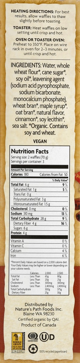 slide 3 of 7, Nature's Path Waffles 6 ea, 6 ct