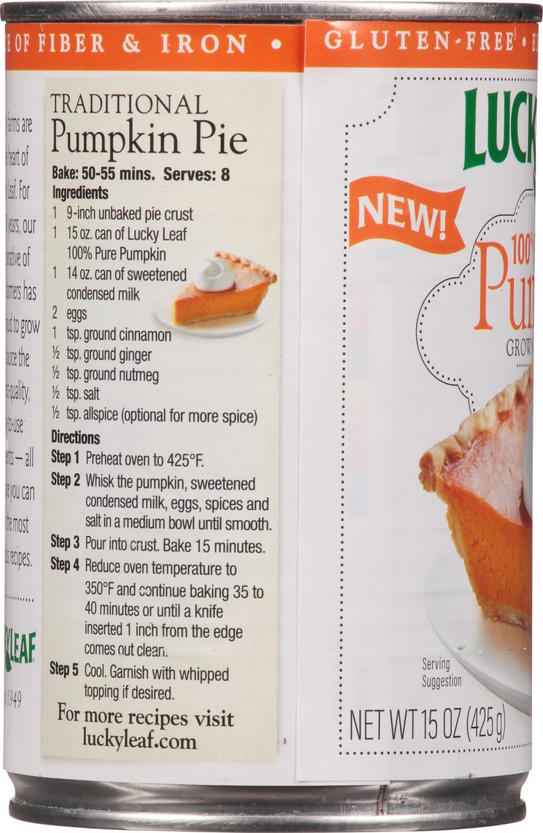 slide 13 of 13, Lucky Leaf 100% Pure Pumpkin 15 oz., 15 oz