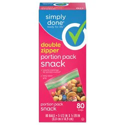Simply Done Double Zipper Portion Pack Snack Bags
