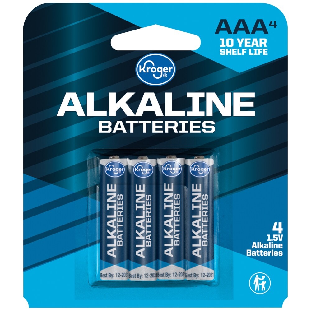 slide 1 of 1, Kroger Aaa Alkaline Batteries, 4 ct