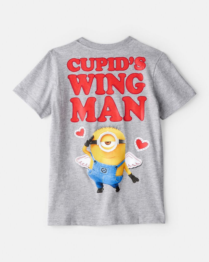 slide 3 of 4, Carter's Carters Boys Valentine's Day Minions Short-Sleeve Graphic Tee - Grey Grey 12, 1 ct