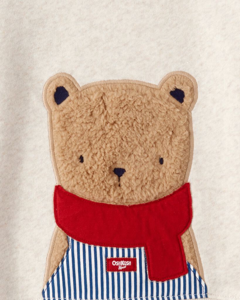 slide 3 of 3, Oshkosh Toddler 'Josh B'gosh' Bear Fleece Sweatshirt - Heather Cream Cream 4T, 1 ct