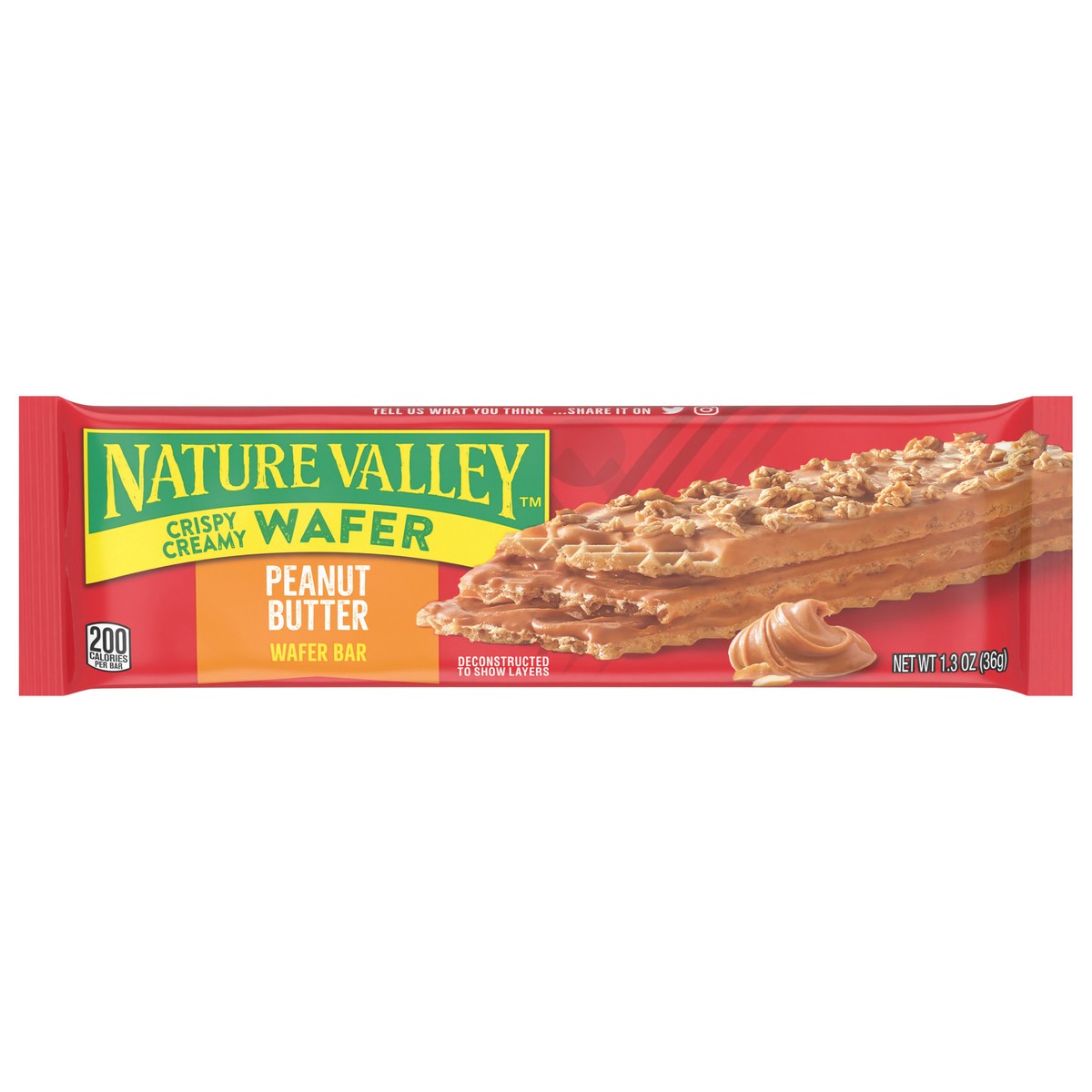 slide 5 of 15, Nature Valley Crispy Creamy Wafer Bar, Peanut Butter, 1.3 oz