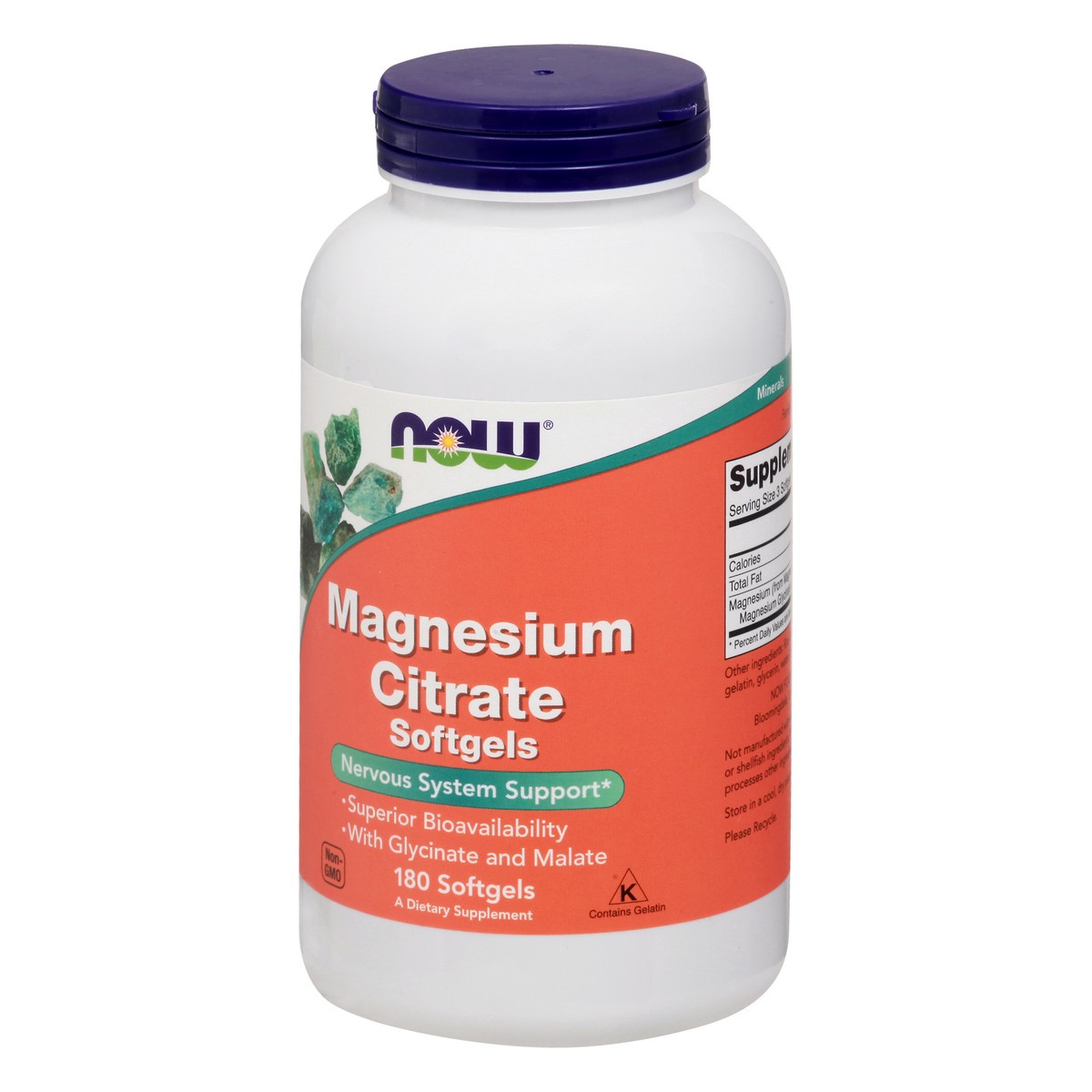 slide 6 of 9, NOW Magnesium Citrate - 180 Softgels, 180 ct