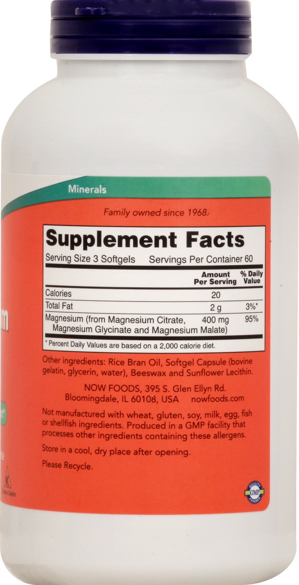 slide 9 of 9, NOW Supplements Magnesium Citrate - 180 Softgels, 180 ct