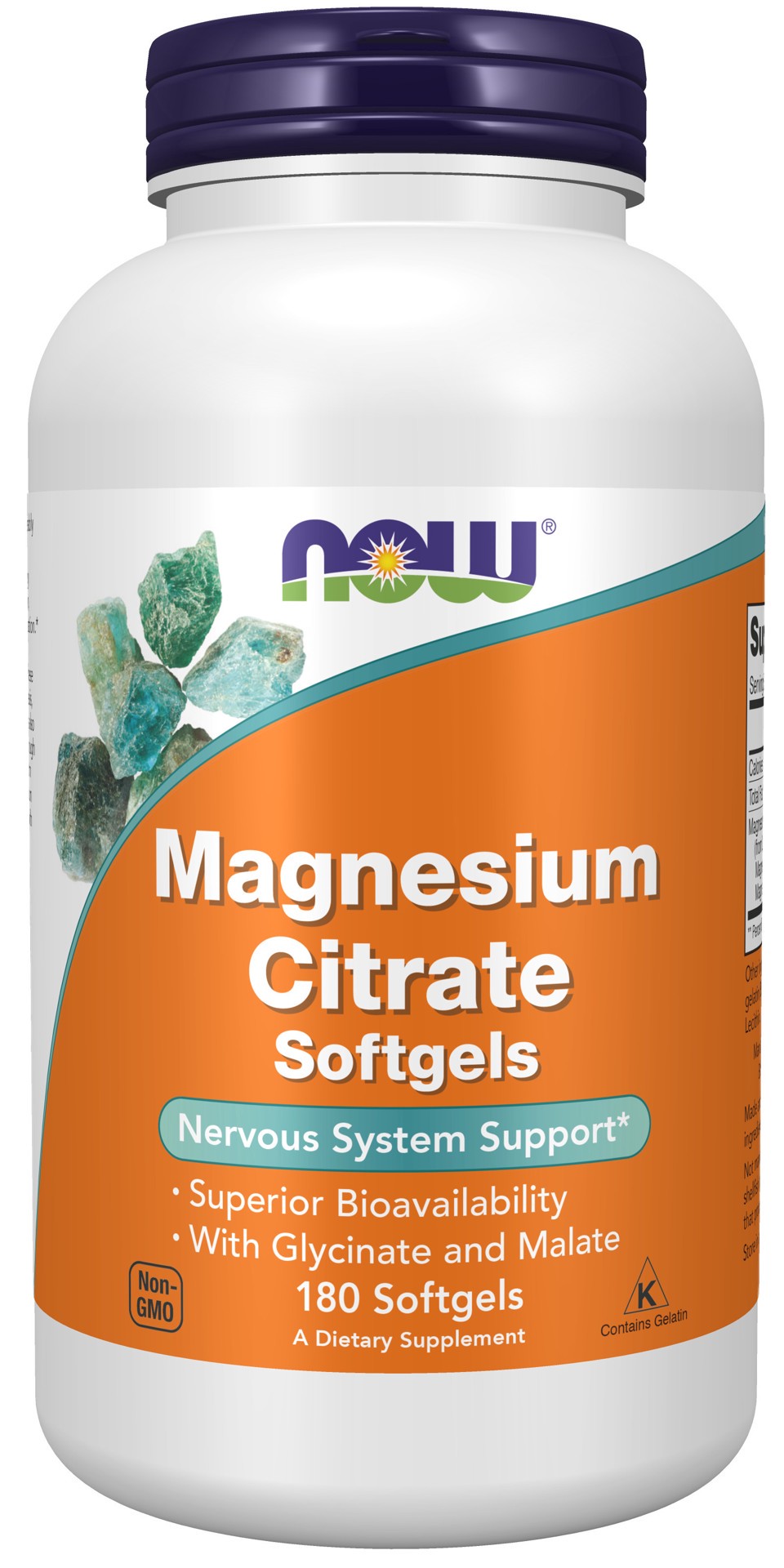 slide 1 of 9, NOW Supplements Magnesium Citrate - 180 Softgels, 180 ct