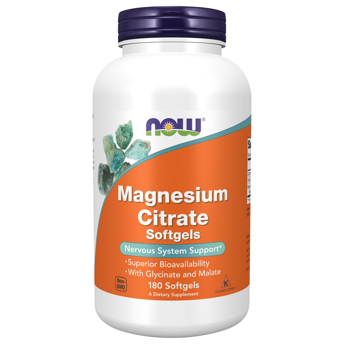 slide 1 of 9, NOW Magnesium Citrate - 180 Softgels, 180 ct