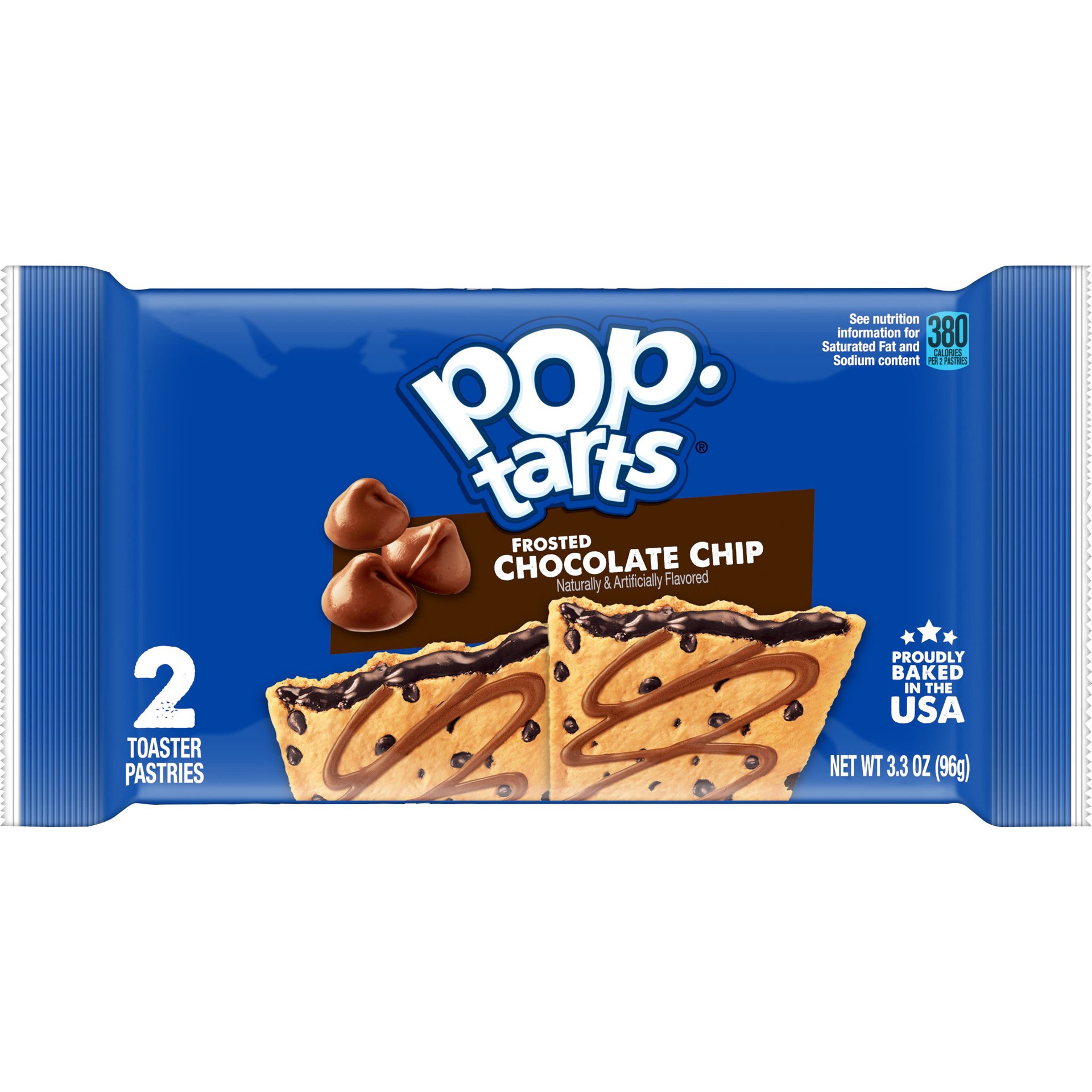 slide 1 of 5, Pop-Tarts Toaster Pastries, Chocolate Chip Drizzle, 3.3 oz, 3.3 oz