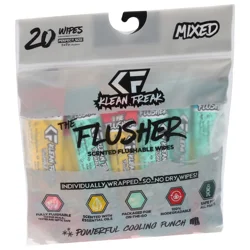 Klean Freak The Flusher Scented Flushable Mixer Wipes 20 Each