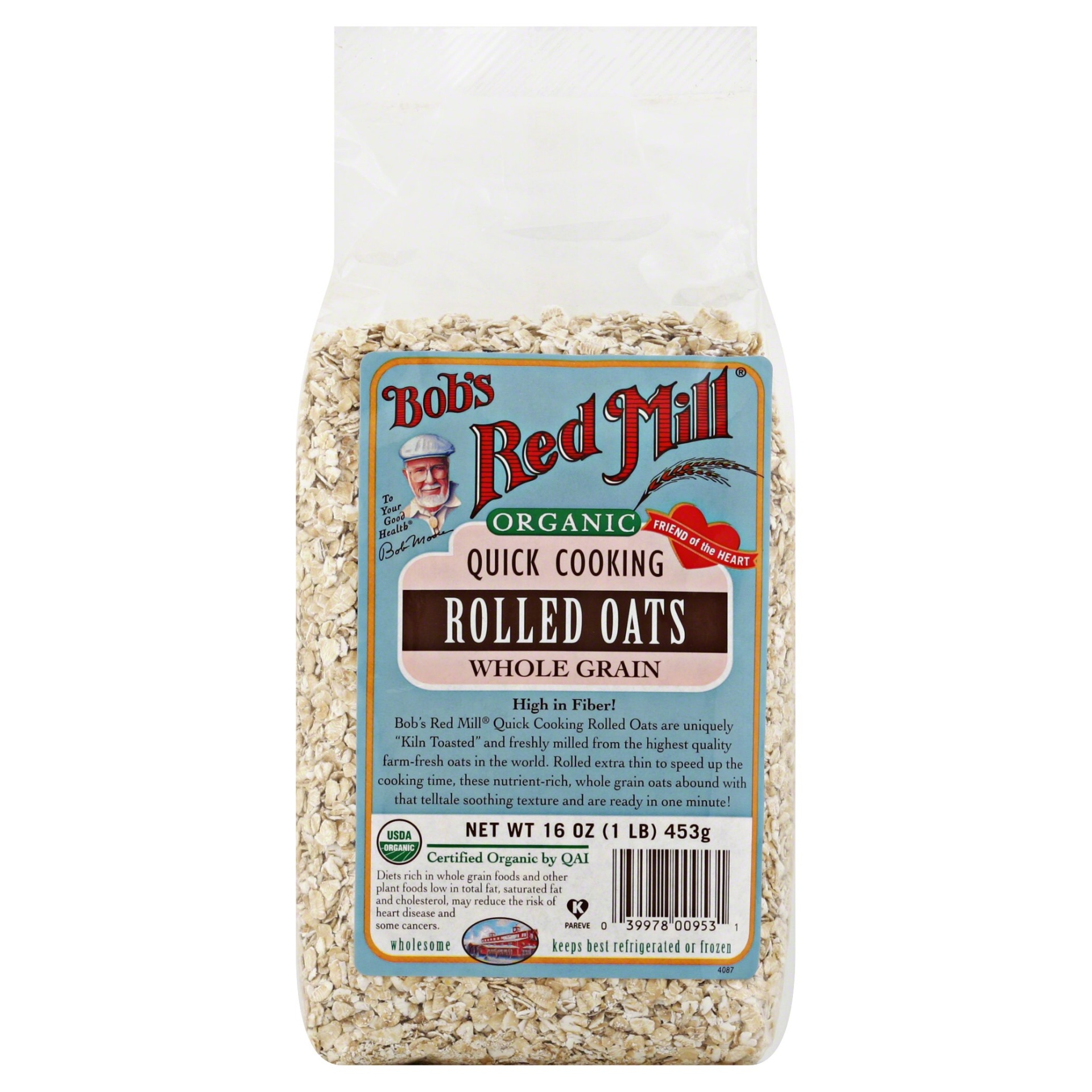 slide 1 of 1, Bob's Red Mill Organic Quick Cooking Rolled Oats Whole Grain, 16 oz