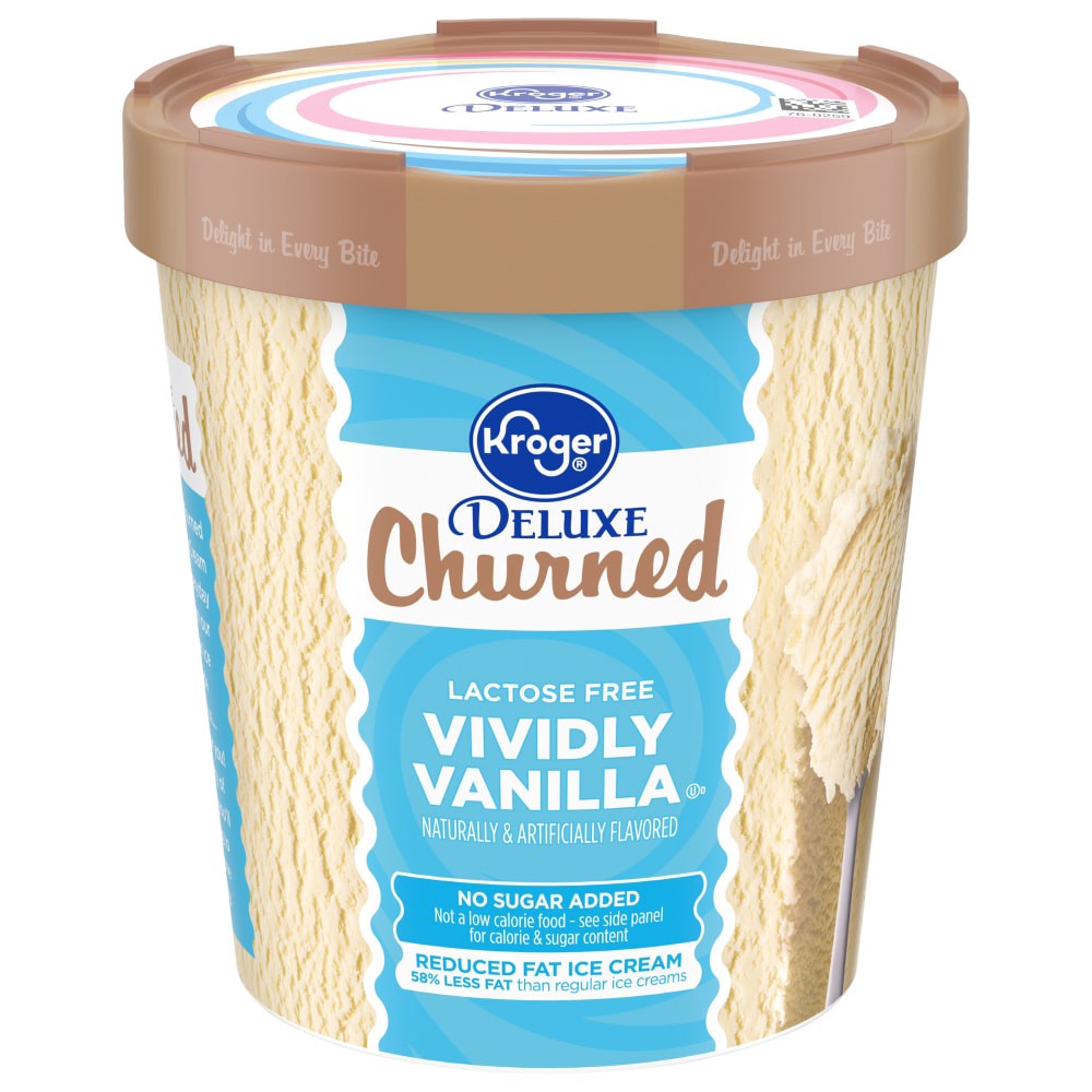 slide 1 of 4, Kroger Deluxe Churned Vividly Vanilla Ice Cream, 16 fl oz