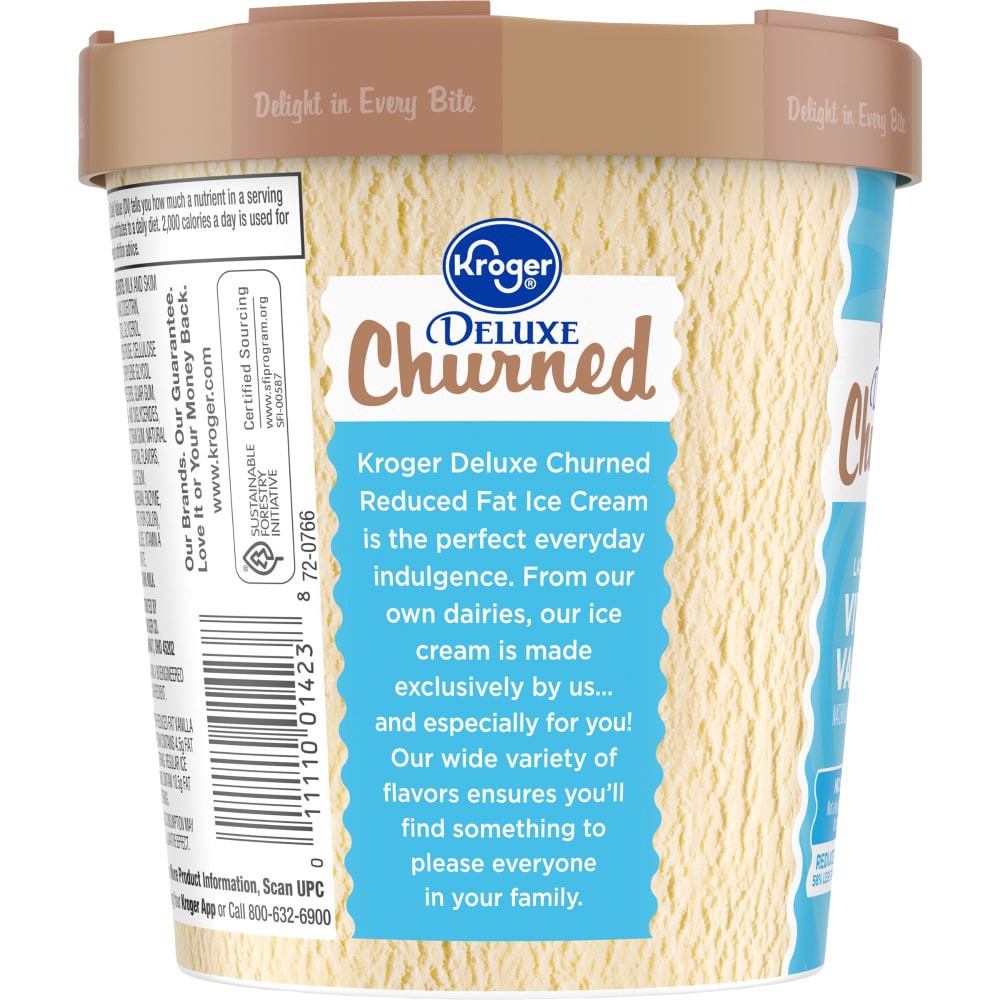 slide 4 of 4, Kroger Deluxe Churned Vividly Vanilla Ice Cream, 16 fl oz