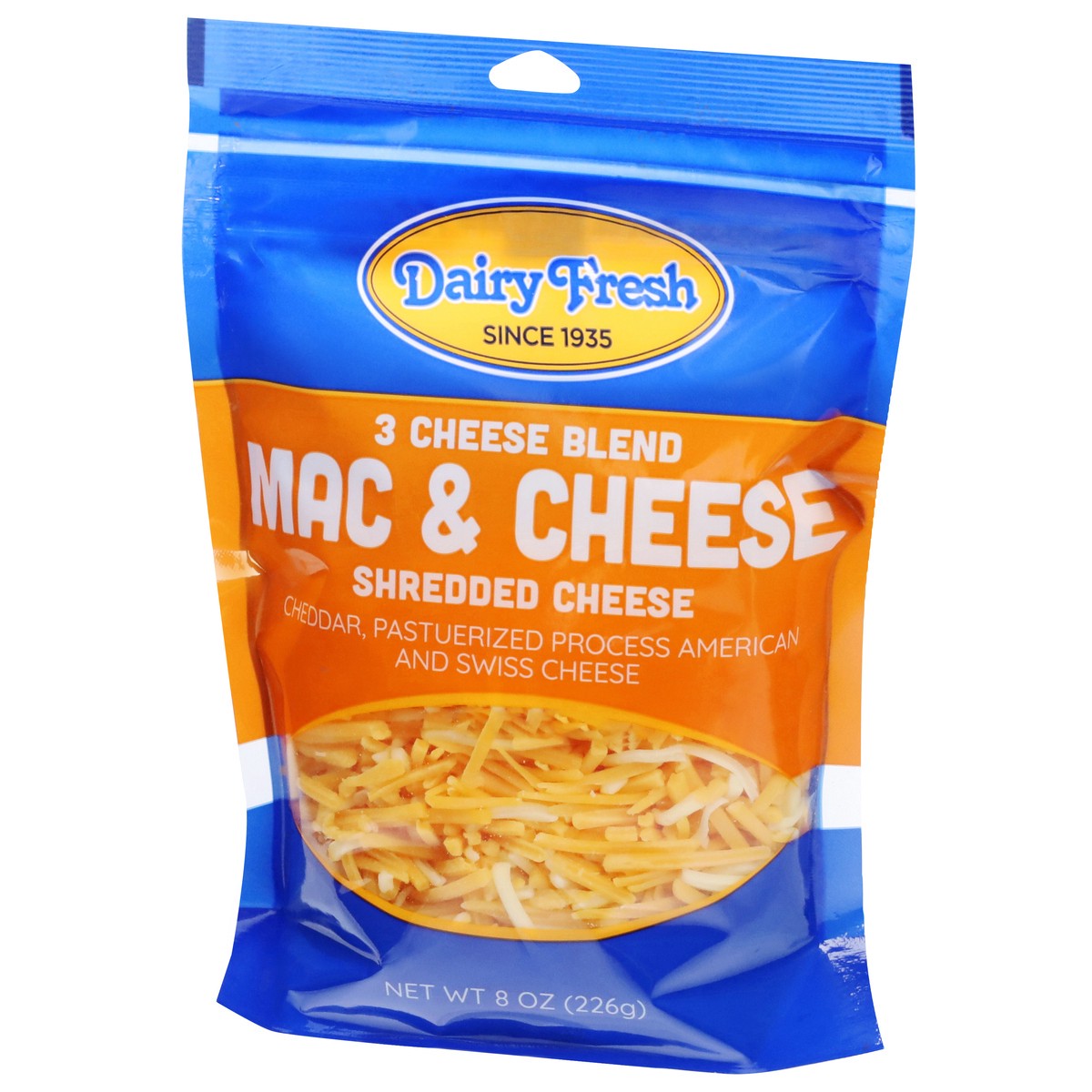 slide 8 of 14, Dairy Fresh 3 Cheese Blend Mac & Cheese Shredded Cheese 8 oz, 8 oz