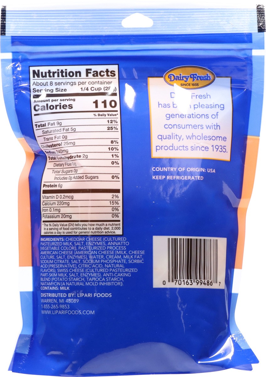 slide 13 of 14, Dairy Fresh 3 Cheese Blend Mac & Cheese Shredded Cheese 8 oz, 8 oz