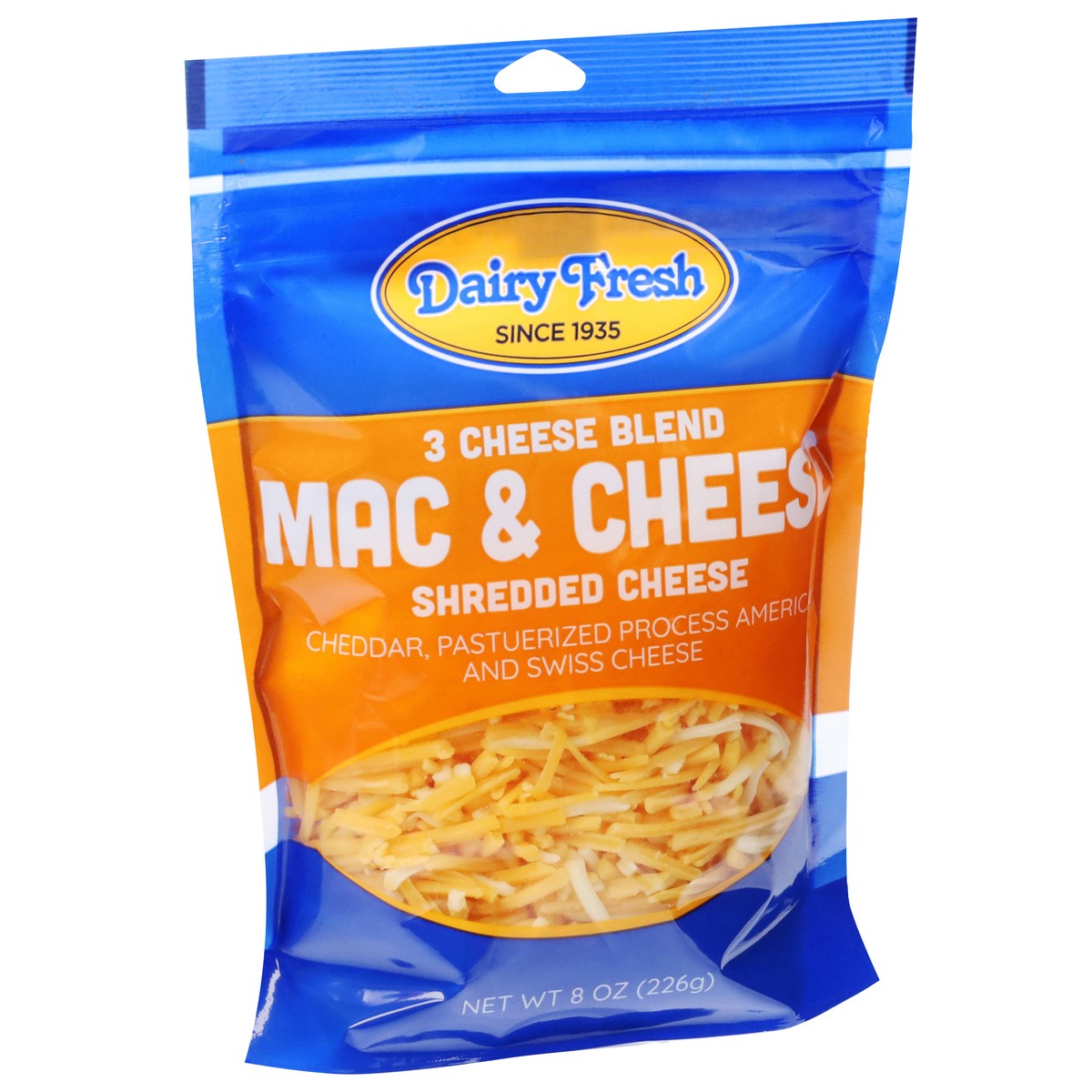 slide 4 of 14, Dairy Fresh 3 Cheese Blend Mac & Cheese Shredded Cheese 8 oz, 8 oz