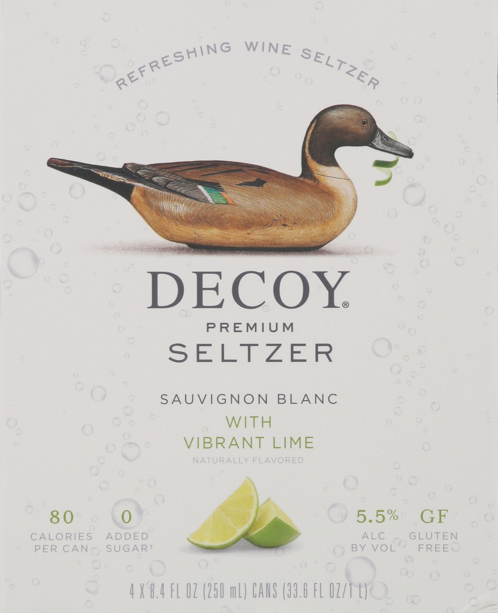 slide 2 of 13, Decoy Hard Seltzer Sauv Blanc Lime 4Pk, 33.6 fl oz